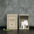 Handmade Mini Matchbox Porcelain Deer - 'Love You Deerly' - Beautiful Gift, Keep