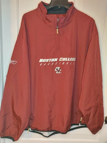 Boston College NFL Reebok 1/4 Zip Pullover Windbreaker Size XL Long Sleeve Cover