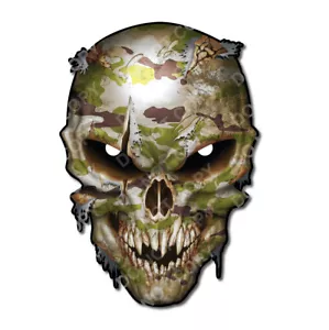 Calcomanía de camuflaje militar ejército cráneo delgada línea verde pegatina 3M - Imagen 1 de 7