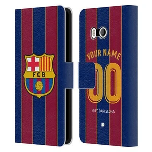 CUSTOM PERSONALISED FC BARCELONA 2020/21 KIT LEATHER BOOK CASE FOR HTC PHONES 1 - Picture 1 of 7