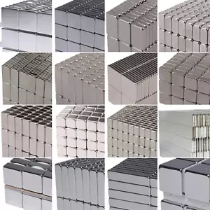 Neodym Magnete N52 Quader Magnet Plättchen Flache Scheiben Stabmagnet Eckig Mini - Bild 1 von 63