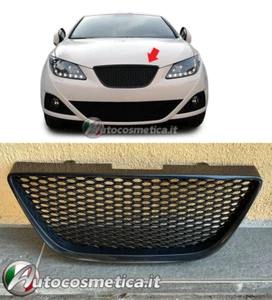 Griglia calandra mascherina senza logo nera lucida per Seat Ibiza 6J 2008-2012 - Foto 1 di 4