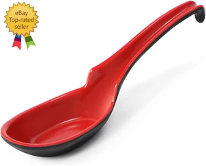 12 PACK Asian Soup Spoons, Rice Spoons, Melamine Chinese Won Ton Soup Spoon for - Picture 1 of 12