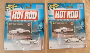 Johnny Lightning 1971 Dodge Demon 340 Hot Rod Magazine White Lightning & Regular - Picture 1 of 9