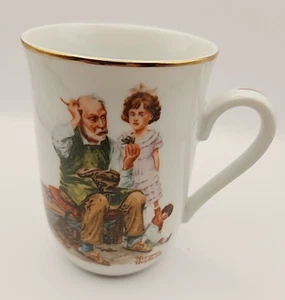 Norman Rockwell Museum Coffee Tea Mug Cup White With Gold Rim - Picture 1 of 10