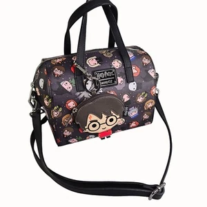 Loungefly Harry Potter Handbag Coin Purse Multicolor Chibi Print Small Duffle - Picture 1 of 11