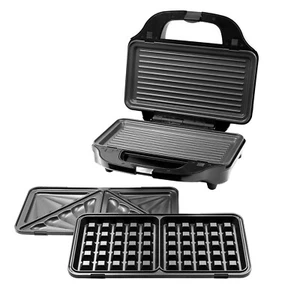 Healthy Choice Sandwich Press w/ 3 Interchangeable Plates Incl Toasties & Waffle - Picture 1 of 6