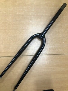 New Black Road Bike Steel RIGID FORKS 1" Threaded x 260mm Uncut Steerer. - Picture 1 of 9