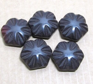 5 vintage chocolate brown carved buttons #9 - Bild 1 von 2