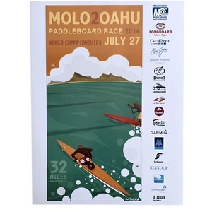 MOLOKAI 2 OAHU 18th ANNUAL 2014 PADDLEBOARD WORLD CHAMPIONSHIPS SURF POSTER NOS - Picture 1 of 3