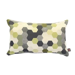 Modern Geometric Shaped Pattern Black Grey Green Fabric Filled Cushion & Cover - Picture 1 of 18