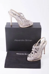 Alexandre Birman dove light gray suede strappy cork platform sandals 38 7 7.5 - Picture 1 of 9