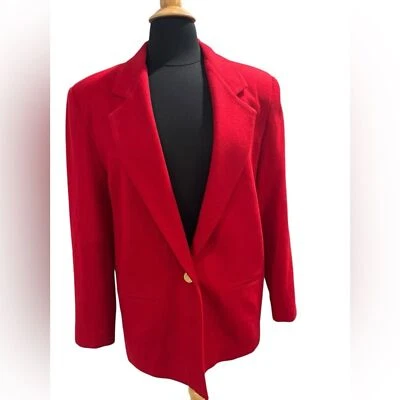 Blazer para mujer Paul Adler elegante rojo profesional 100 % lana talla 8 Foto 1 de 4
