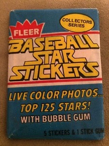 1981 Fleer Baseball Star Stickers Card Pack Gorman Thomas Brewers Showing Back