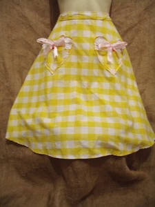 Gingham half semi circle skirt Heart pockets Rockabilly 1930's,40's,50's pin up - Picture 1 of 8