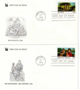 US Scott #2160-63, First Day Covers 10/7/85 Chicago Single Boy Scouts - Picture 1 of 2