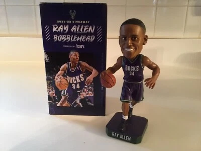 2022-23 MILWAUKEE BUCKS RAY ALLEN "LEGENDS" BOBBLEHEAD SGA 04/07/23 - Image 1 of 4