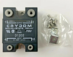 CRYDOM D1202 Solid State Relay SPST-NO; 2.5A; outp 24-140VAC; inp 3-32VDC NEW - Picture 1 of 6
