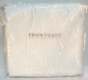 Frontgate Stepp Bettdecke Baumwolle Polyester Füllung Tagesdecke Quilt QUEEN Weiß - Bild 1 von 4