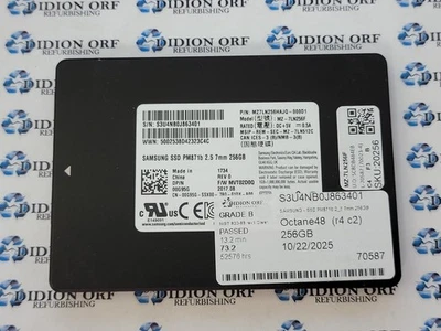SAMSUNG PM871b 256GB 2.5" SATA SSD MZ-7LN256F, Grade B, SKU 20256 - Image 1 of 2