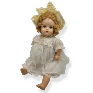 Vintage 1940s Horsman 17" Baby Doll Composition Limbs Mohair Sleep Eyes - Read - Picture 1 of 11