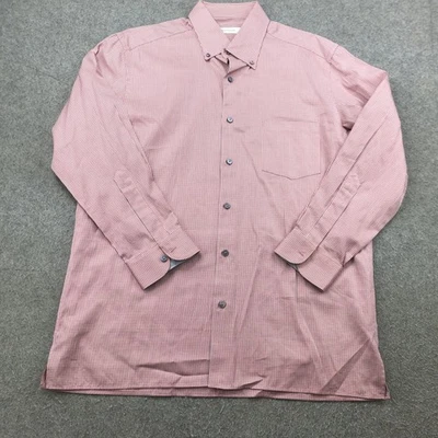 Camisa Ermenegildo Zegna Para Hombres XL Rojo Cuadros Vestido Abotonada Hecha en Italia Foto 1 de 4