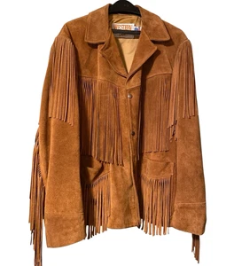 Western Schott Vintage 1970’s Leather Suede Fringe Jacket Made In The USA 44 - Picture 1 of 13