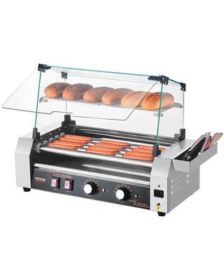 VEVOR Eléctrico 12 Hot Dog 5 Rodillos Comercial Parrilla Cocina Máquina Cubierta 750W Foto 1 de 4
