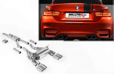 Milltek Sportauspuffanlage BMW M4 F82/F83, Bj. 2014-2018, Endrohr 4x90mm rund - Bild 1 von 4