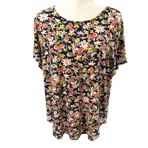 Philosophy Woman Floral Short Sleeved Boat Neck Top Size 2X EUC - Picture 1 of 5