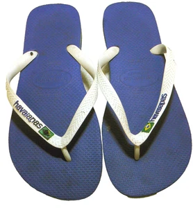HAVAIANAS "Brazil" men's all rubber thong slide sandals, sz. 13-14 (11 5/8") - Foto 1 di 3