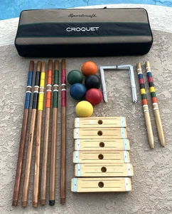 VTG 80s Sportcraft 6-Player Croquet Complete Set w/Portable Travel Carrying Case - Picture 1 of 8