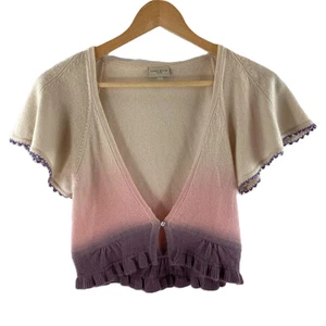 Karen Millen Cream & Purple Gradient Cashmere Bolero Cardigan S - Picture 1 of 10