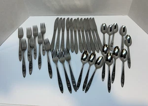 Oneida Community Edelstahl My Rose 35er Set Teelöffel Gabeln Messer - Bild 1 von 14