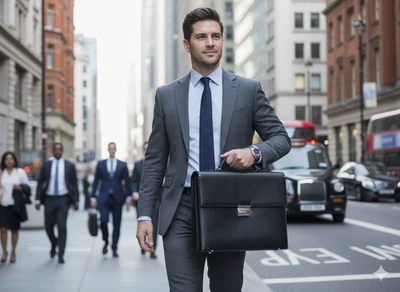 Classic BALLY Black Textured Leather Briefcase Rare Collectable - Image 1 of 3