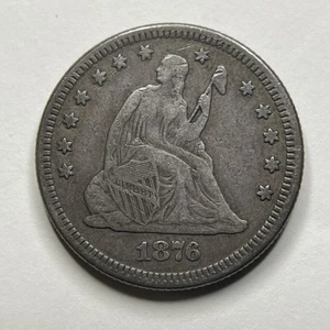 1876 Seated Liberty Quarter with Motto - VF - 7001 - Picture 1 of 24