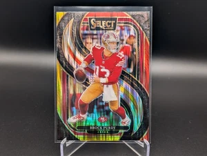 2024 Panini Select BROCK PURDY #124 Premier Level Red & Yellow Shock Prizm - Picture 1 of 2