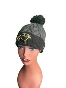 NFL New Era Carolina Panthers Strickmütze mit Bommel Damen USA Flagge grau schwarz - Bild 1 von 11