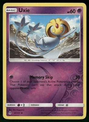 2018 Lightly Played Pokemon Uxie 41/131 Forbidden Light - Image 1 of 3