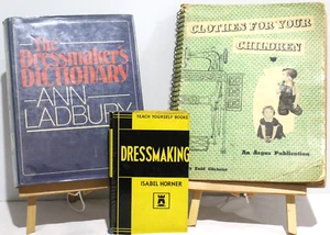 Vtg Dressmaking Books 3 Dressmaker's Dictionary Clothes for Your Children Sewing - Picture 1 of 24