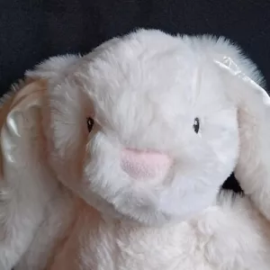 Spark Create Imagine White Bunny Rabbit 14" w Satin Ears, Sewn Eyes & Rattle NWT - Picture 1 of 10