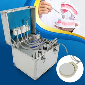 Unidad dental portátil entrega móvil estuche rodante compresor de aire + succión 4 orificios - Imagen 1 de 18