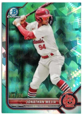 JONATHAN MEJIA 2022 Bowman Draft Sapphire #BDC-186 AQUA /20 Rookie RC SSP! - Image 1 of 2