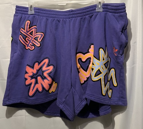 ADIDAS ORIGINALS LOVE UNITES LGBTQ+ PRIDE PANTALONCINI TAGLIA 3X viola felpa donna