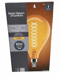 (2) Better Homes And Gardens Led Vintage Style 60 W Dimmable Amber Bulb PS50 11” - Picture 1 of 4