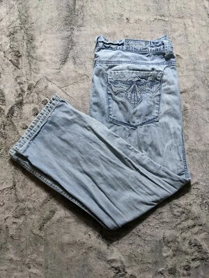 Pantalones de mezclilla para hombre Buffalo David Bitton Zevar corte bota talla 38 lavado claro Foto 1 de 4