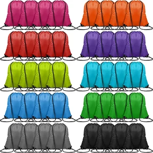 100 Pieces Drawstring Bag Gym Portable String Sack Backpacks Polyester Blank ... - Picture 1 of 12