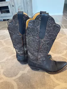 Leddy Vaquero Cuero Girasol Vaquera Mujer’s Botas Talla 9 B Western - Imagen 1 de 7