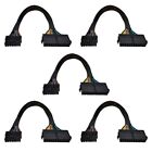 5X 24 Pin to 14 Pin ATX PSU Main  Adapter Braided Sleeved Cable for  for 8831