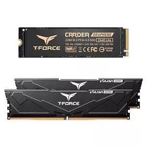 TEAMGROUP T-Force Vulcan DDR5 Black 32GB Kit (2x16GB) 6000MHz (PC5-48000) CL3... - Picture 1 of 8